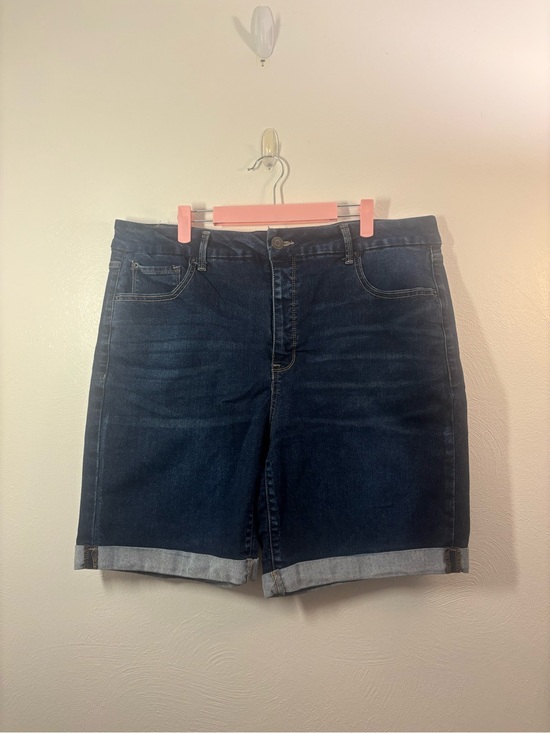 Terra & Sky Pants - Terra & Sky Dark Blue Bermuda Denim Shorts Size 18W